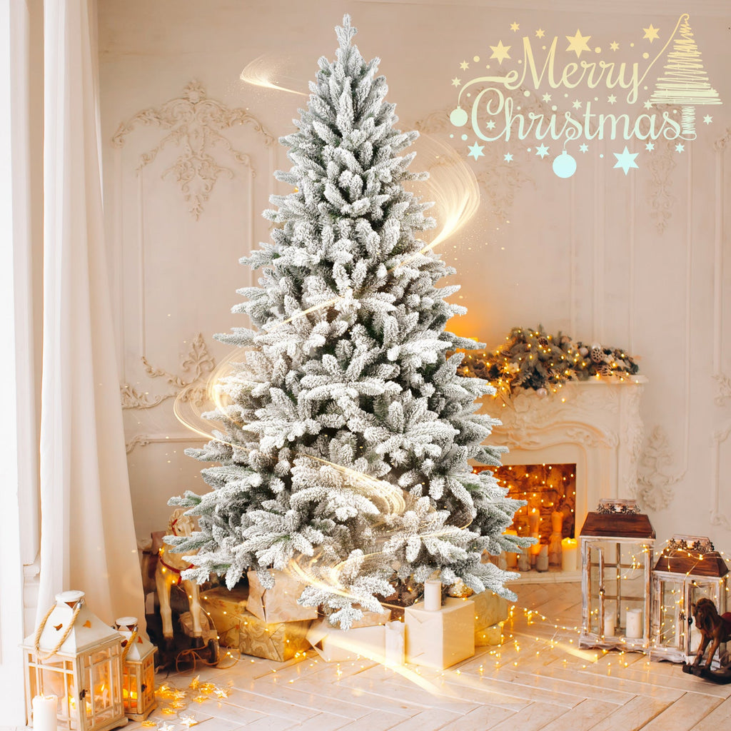 6ft Flocked Christmas Tree with 1100 Tips