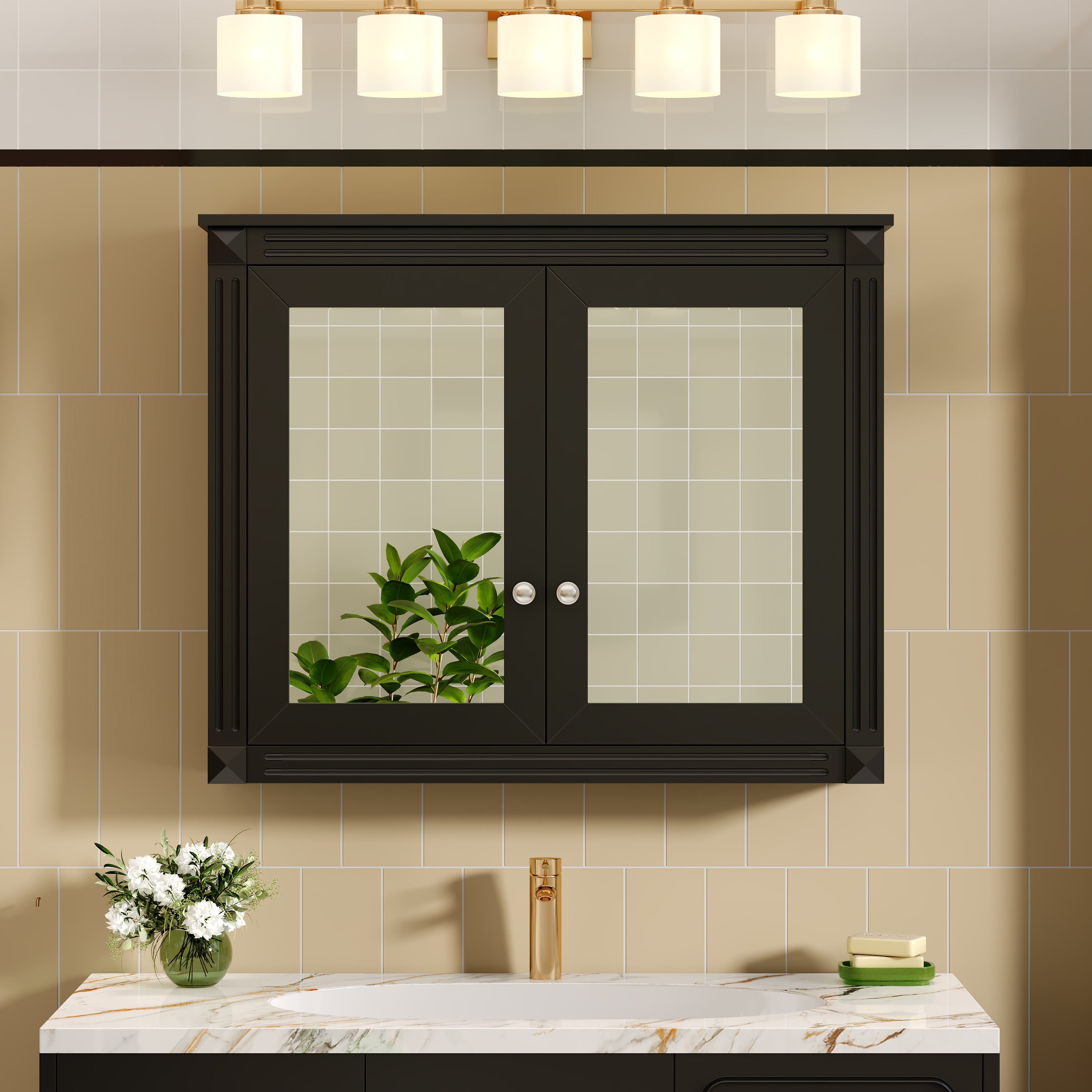 36'' x 28'' Modern Medicine Cabinet with Mirrors