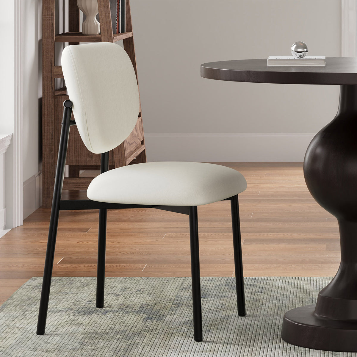 Upholstered Dining Chairs With Metal Legs (Set of 2)