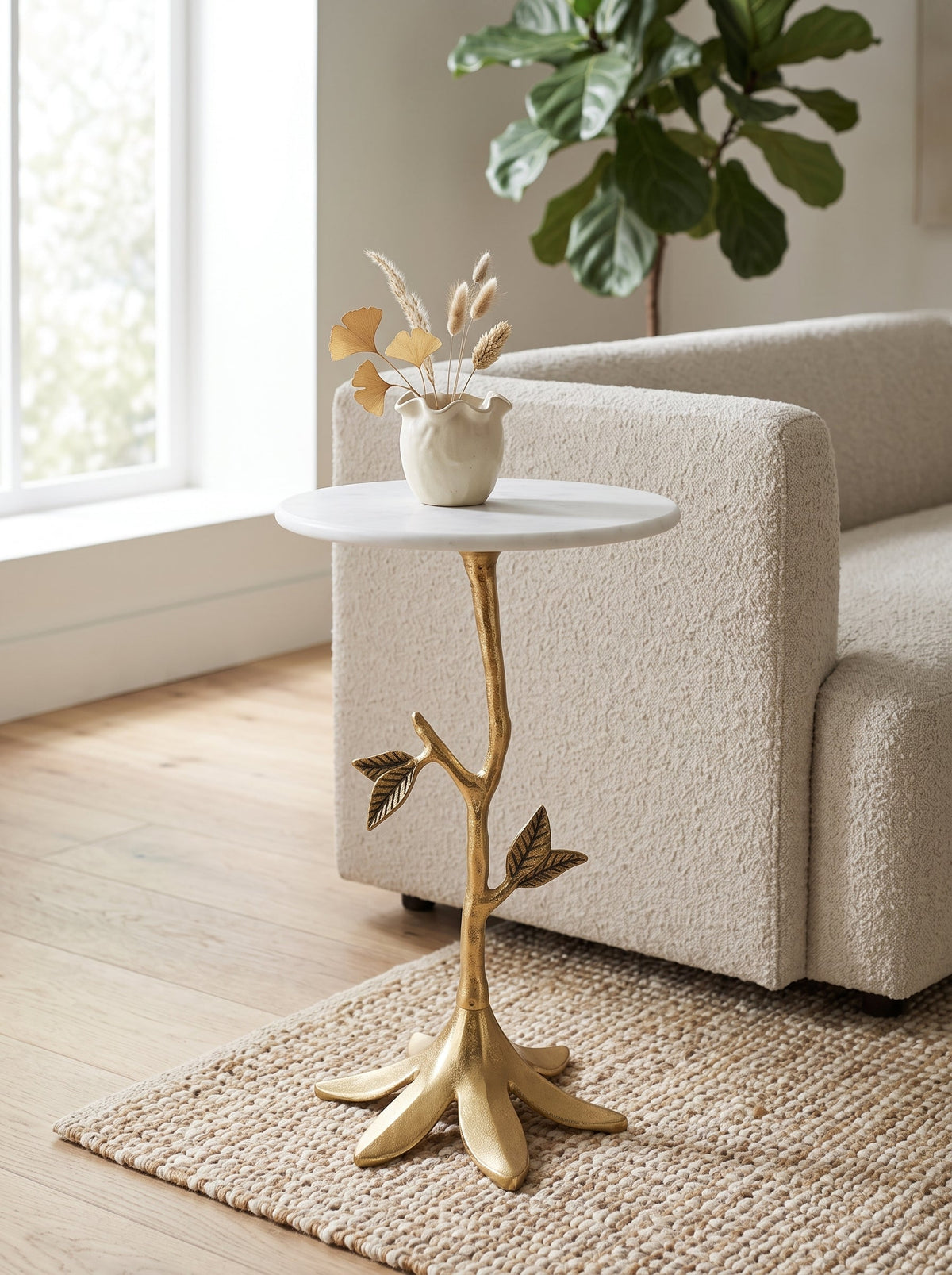 14x14x23.6" Leafy Branch Side Table