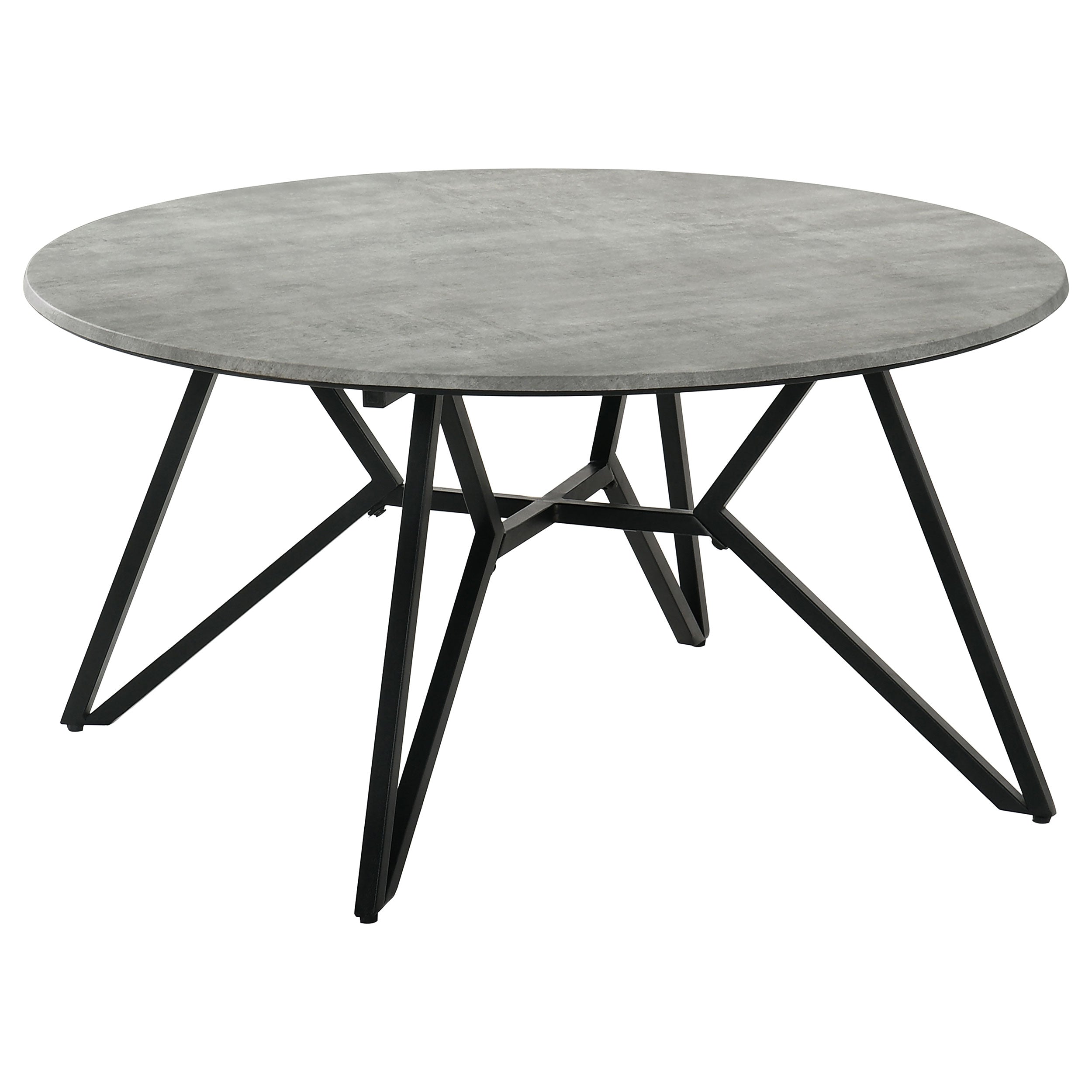 Travis Cement and Gunmetal Round Top Coffee Table