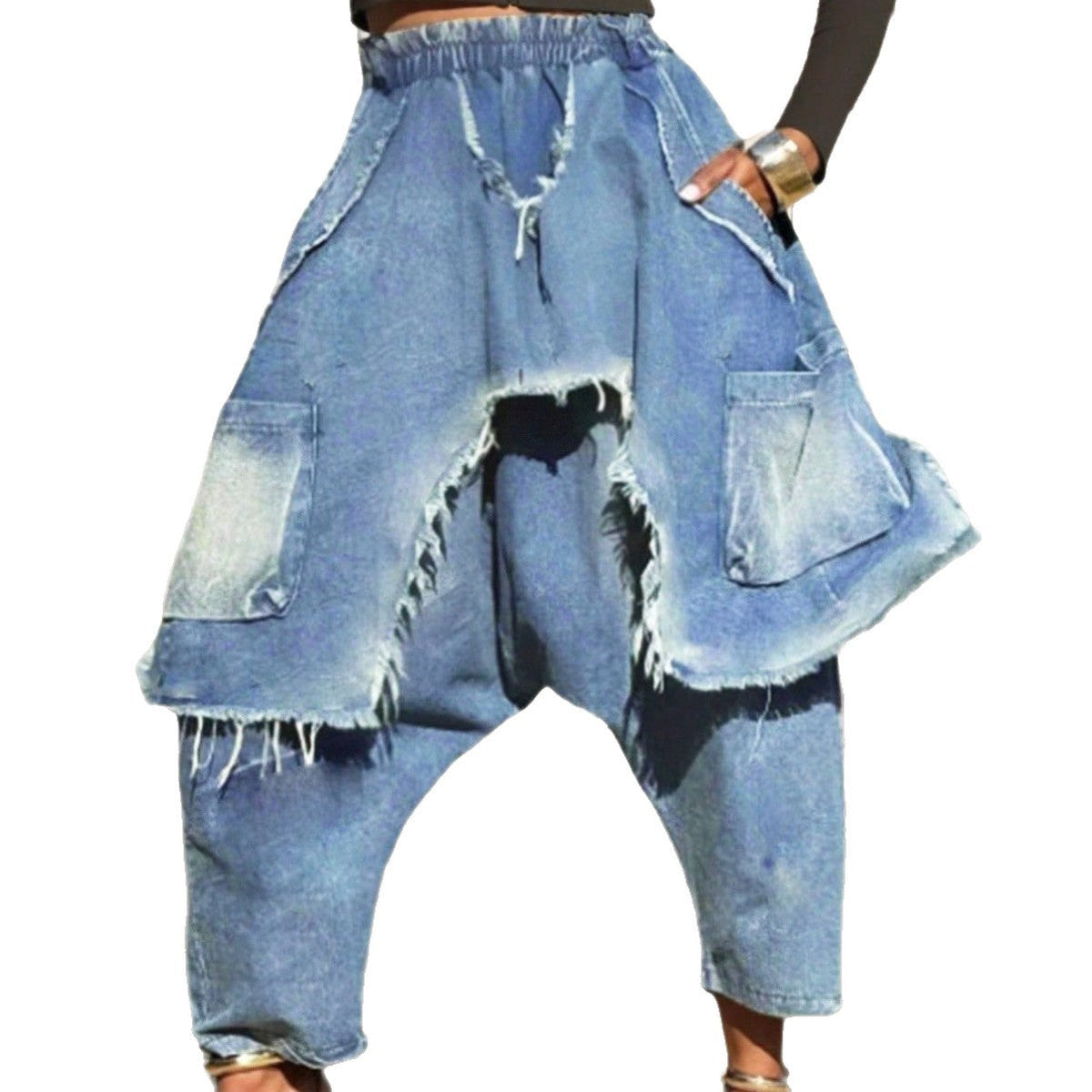 Trendy Personalized Distressed Brushed Ripped Jeans