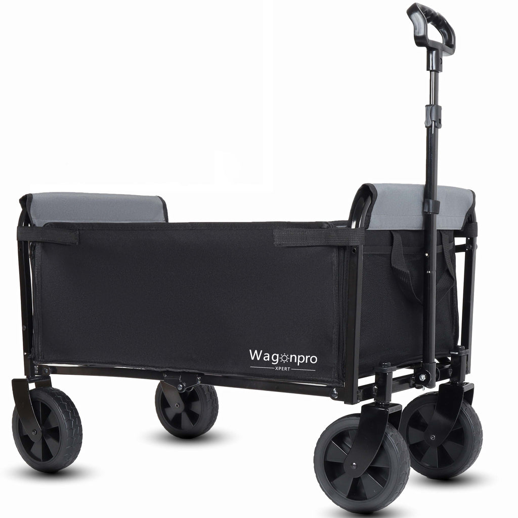 All-in-One Convertible Folding Trolley with Bench Seat and Dog Leash
