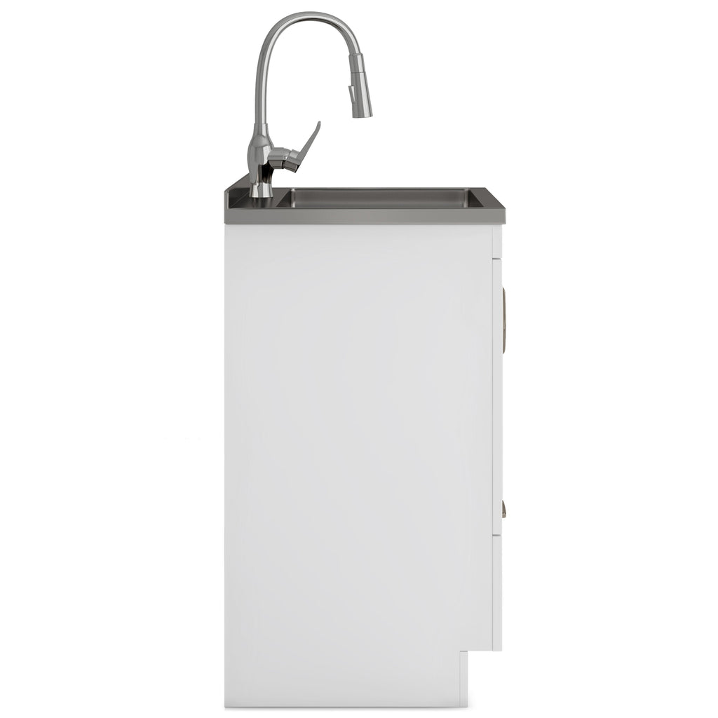 Reed Deluxe 24" Laundry Cabinet with Pull-out Faucet and Stainless Steel Sink