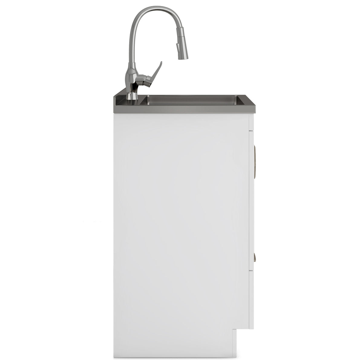 Reed Deluxe 24" Laundry Cabinet with Pull-out Faucet and Stainless Steel Sink