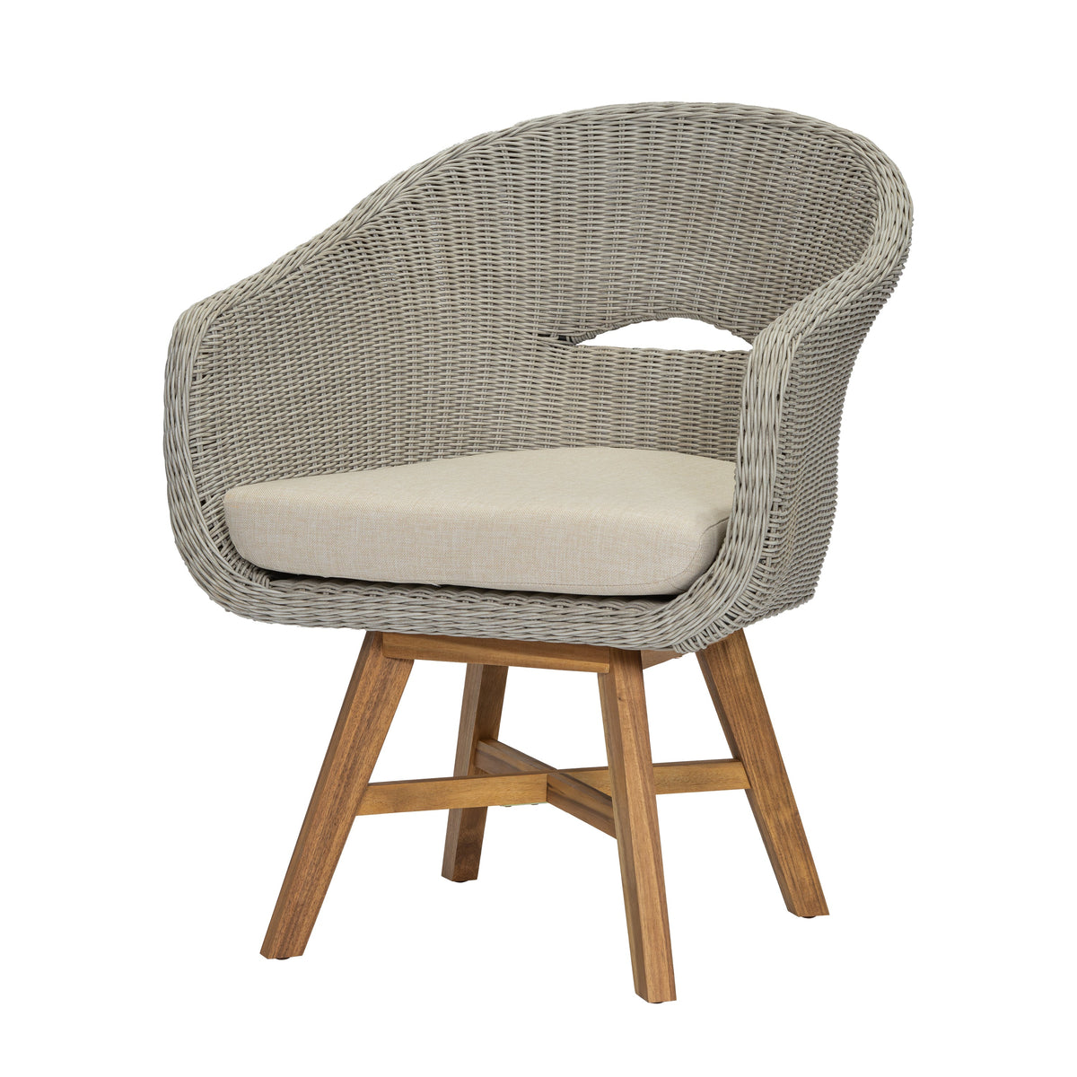 Outdoor Dining Arm Chair with Cushion, Set of 2