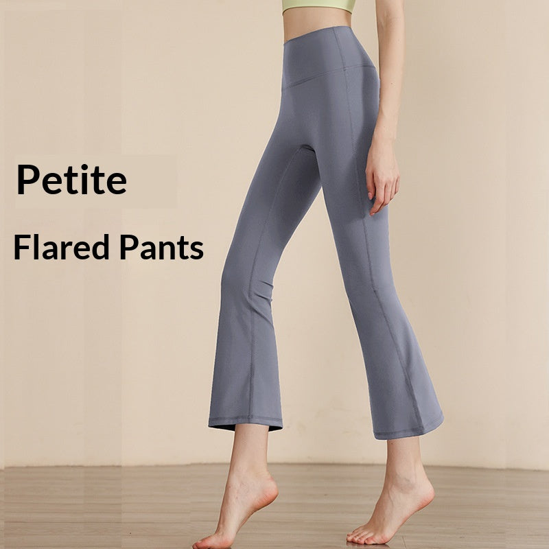 New Wide-Leg Yoga Pants For Women, High-Waisted Stretch Sports Pants For Small People, Yoga Boot-Cut Pants, Fitness Nine-Point Flared Pants