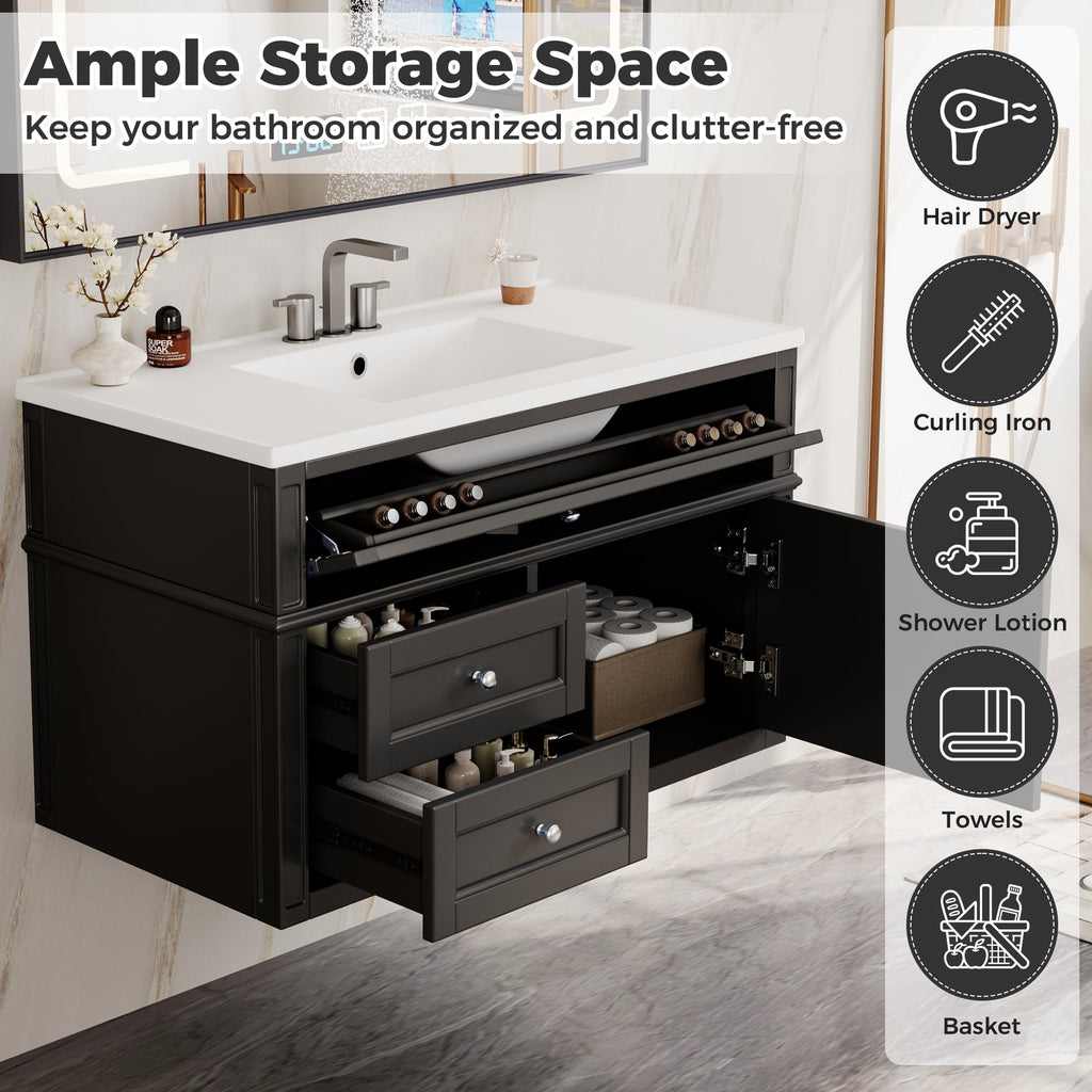 36'' Wall Mounted Bathroom Vanity