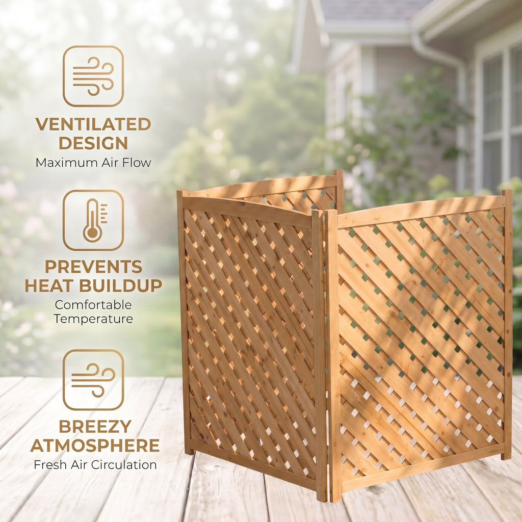 3-Panel Outdoor Air Conditioner Fence Screen