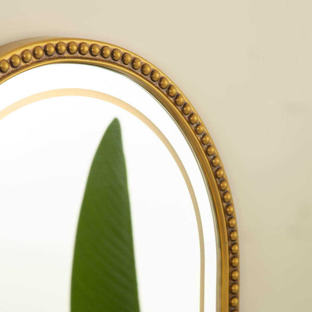 20'' Avri Mirror - Golden Beaded Arch-shaped Decorative Mirror