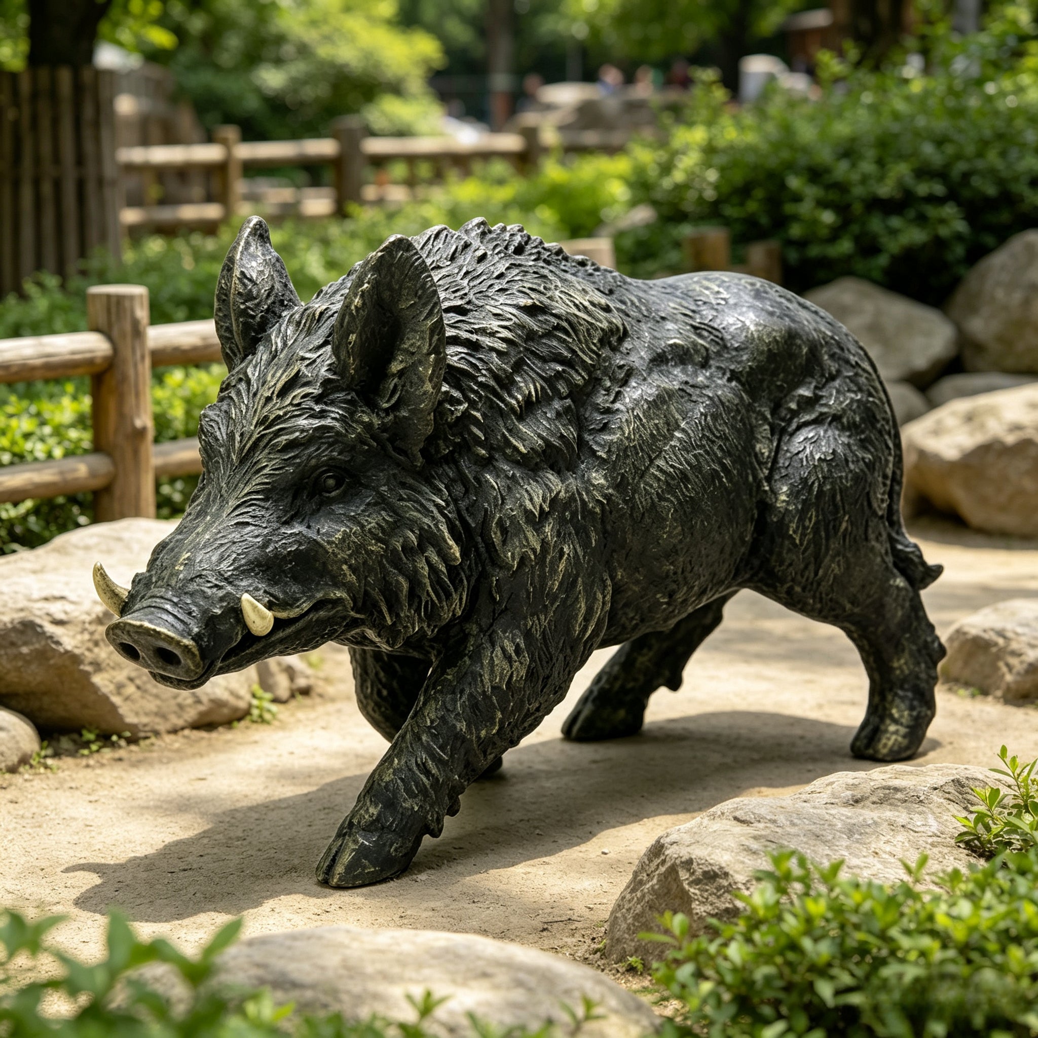Simulated Wild Boar Resin Garden Statue
