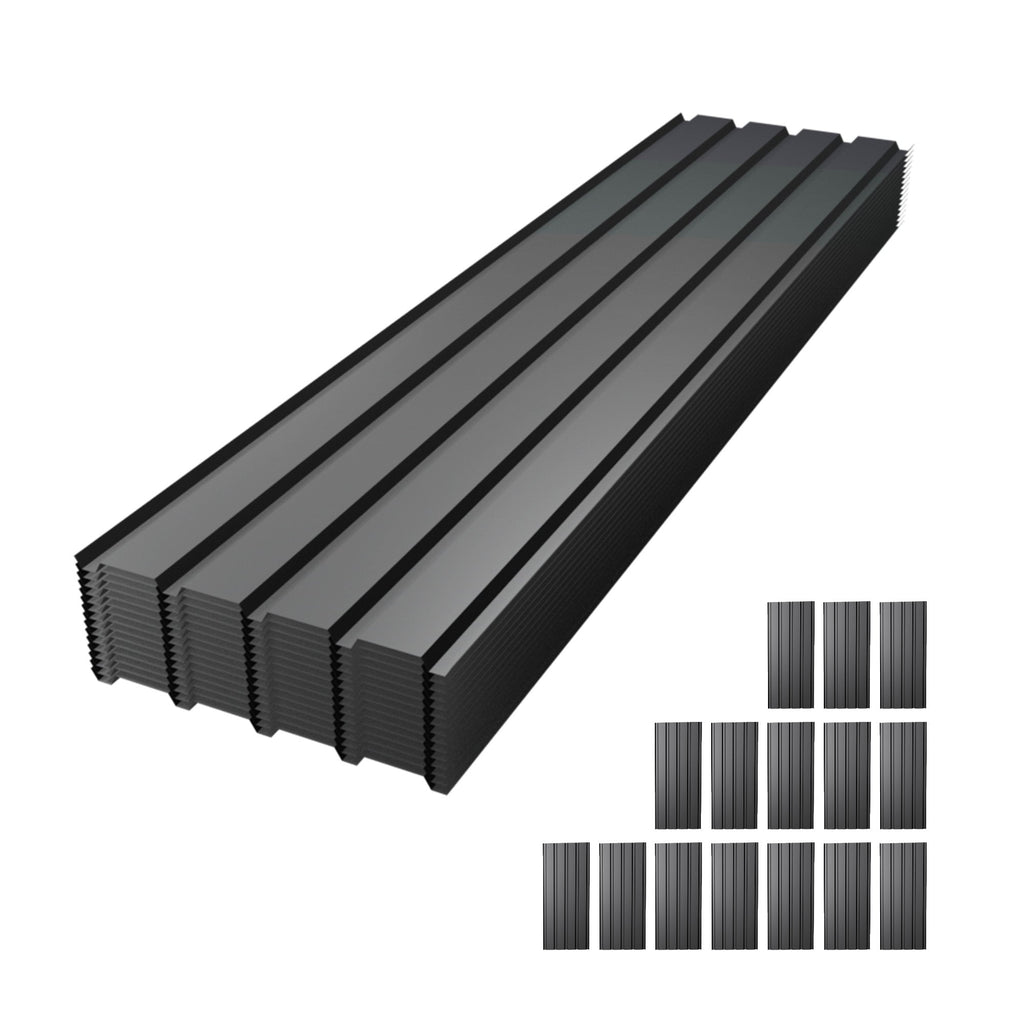 Metal Roof Panel Length 72.8IN - 15 PCS Galvanized Roof Panels