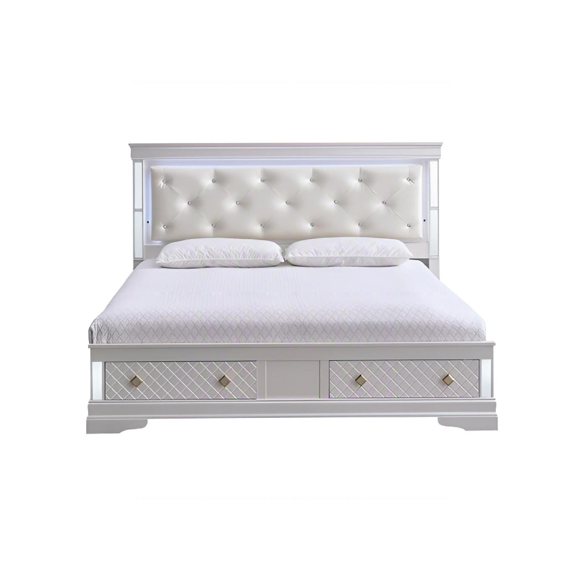 Verona G6735B-KSB King Bed (Mattress Not Included) - Pearl