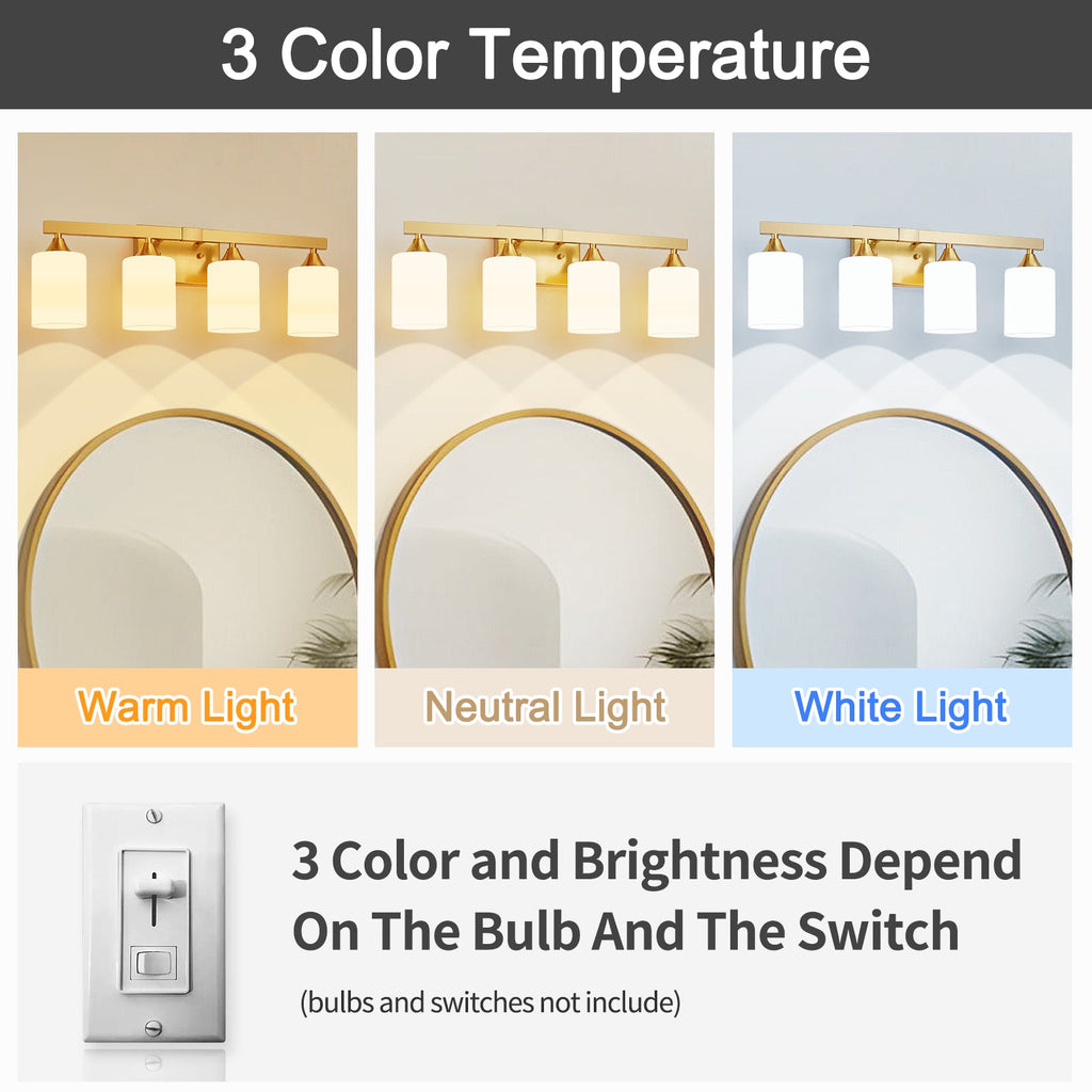 4-Light Brushed Bathroom Vanity Wall Light