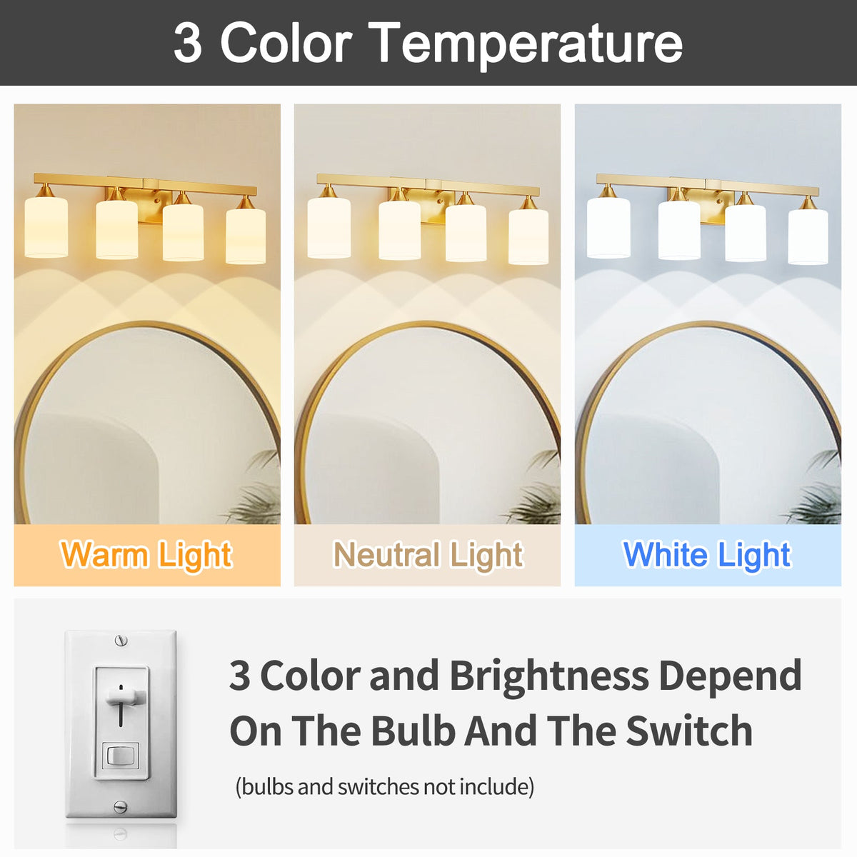 4-Light Brushed Bathroom Vanity Wall Light