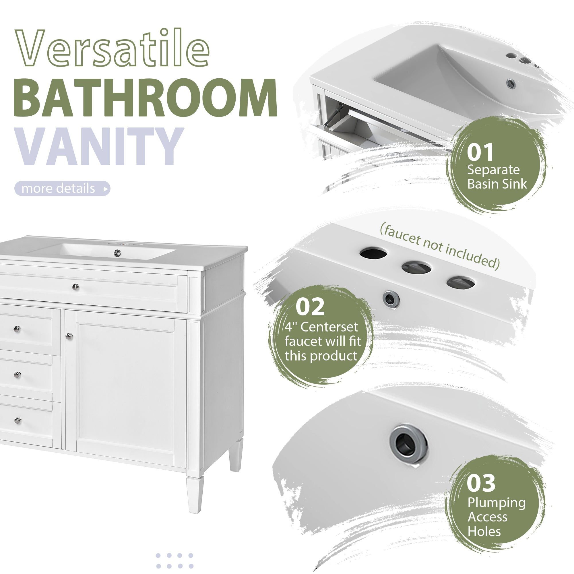 36" Bathroom Vanity with Medicine Cabinet