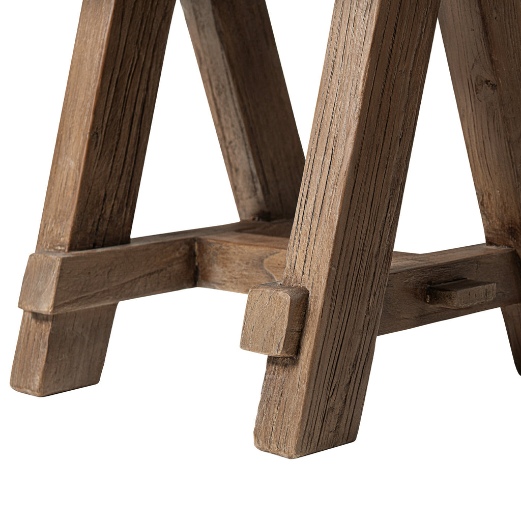 Hawthorne 18" Square Reclaimed Elm Trestle Side Table