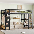 Queen Size Loft Bed Frame with Wardrobe