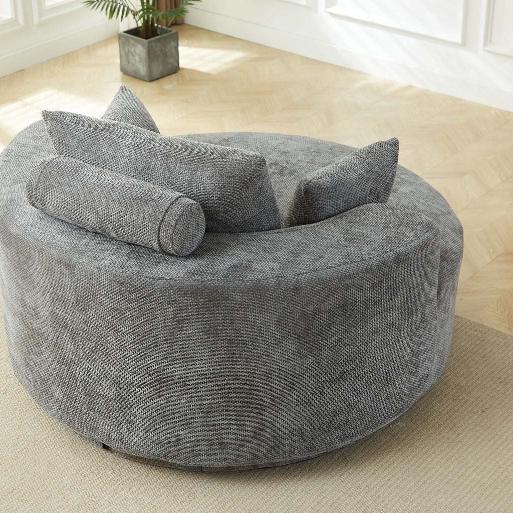 55''L Chenille Foam Single Swivel Chair