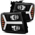 AlphaRex 07-13 Chevy 1500HD PRO-Series Proj Headlight Plank Style Matte Blk w/Activ Light/Seq Signal 880205 *Discontinued