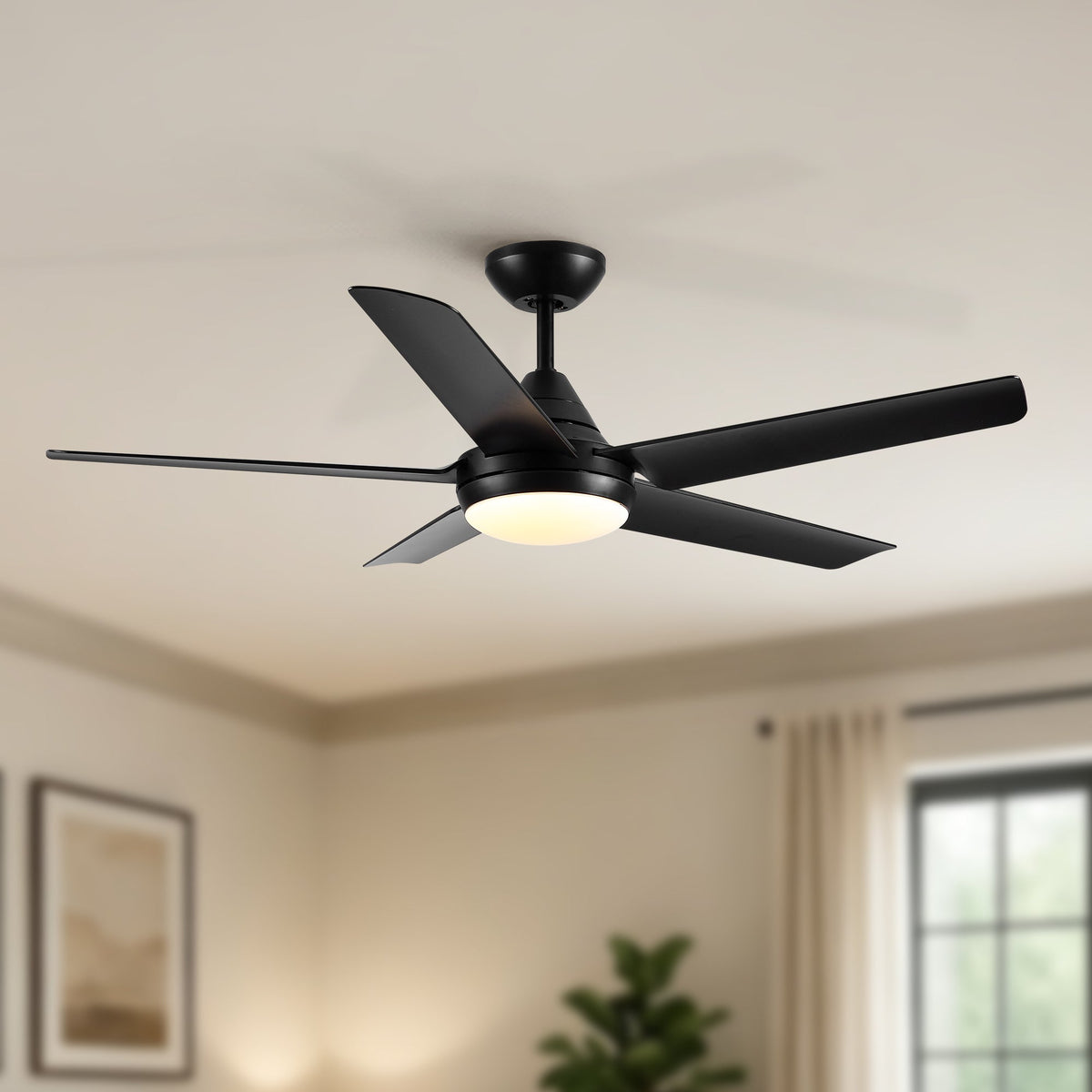 48" Ceiling Fan with Lights and Remote Control, Matte