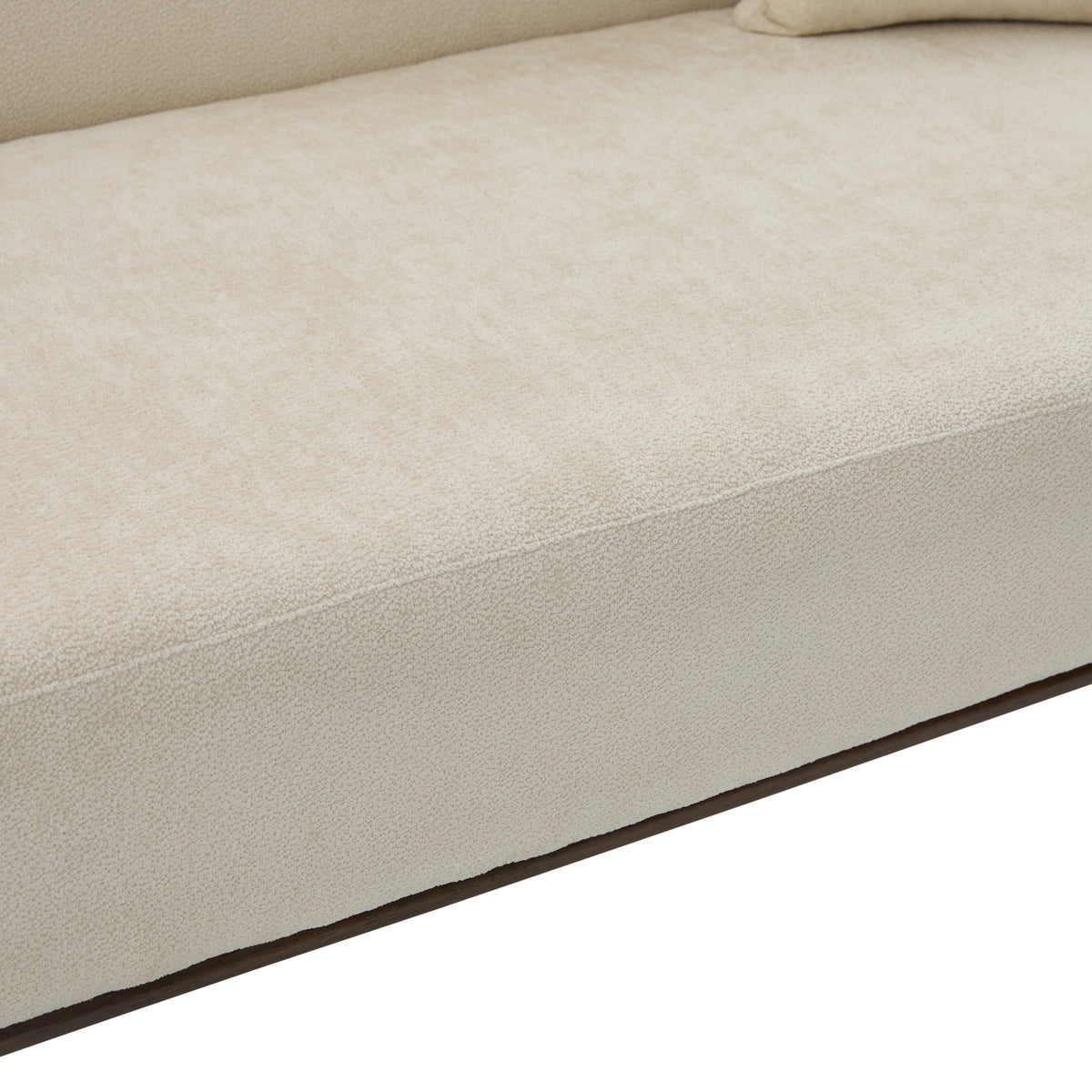 81 In. Curved Boucle Sofa with Wooden Base
