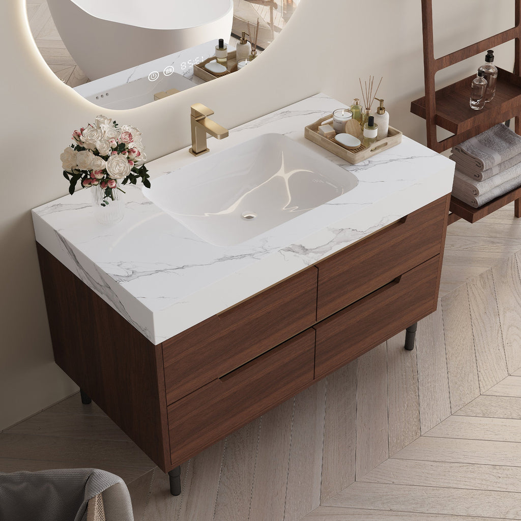 35.4" Farmhouse Free-standing Sintered Stone Bathroom Vanity