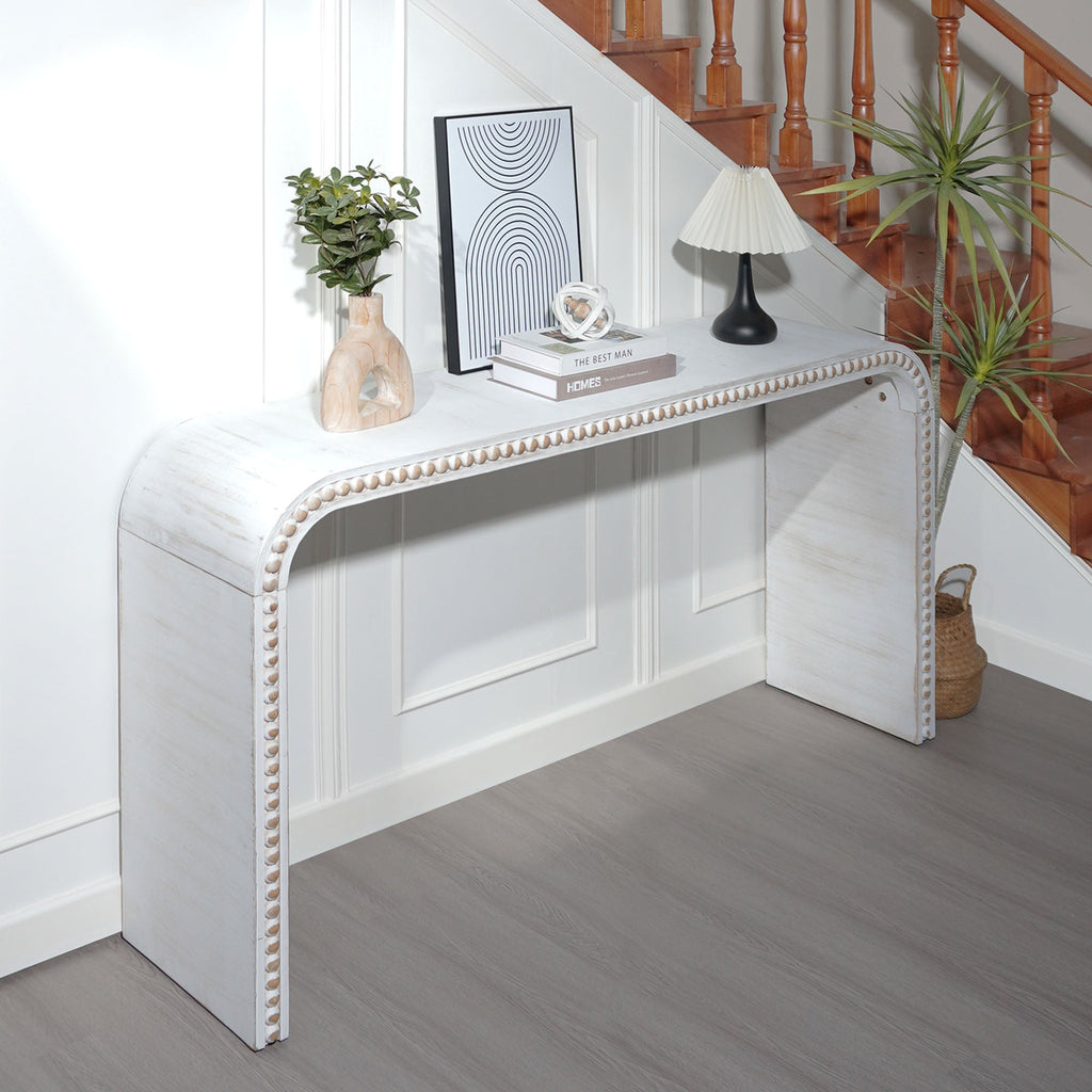 Washed White Console Table