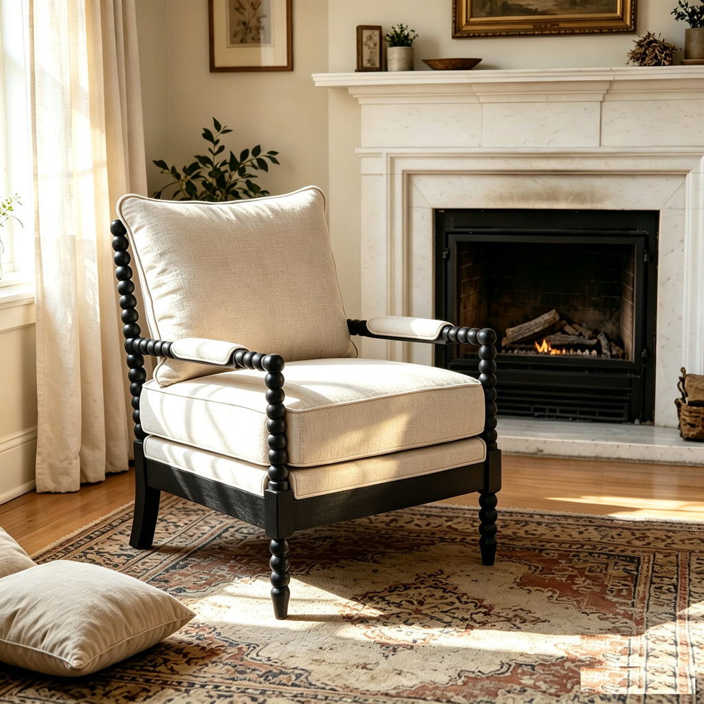 Rubber Wood Accent Chair