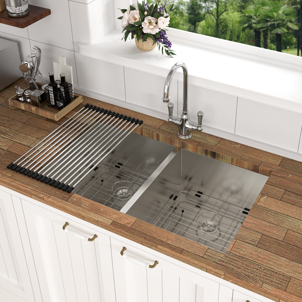 16 Gauge Stainless Steel Undermount Double Bowl Kitchen Sink