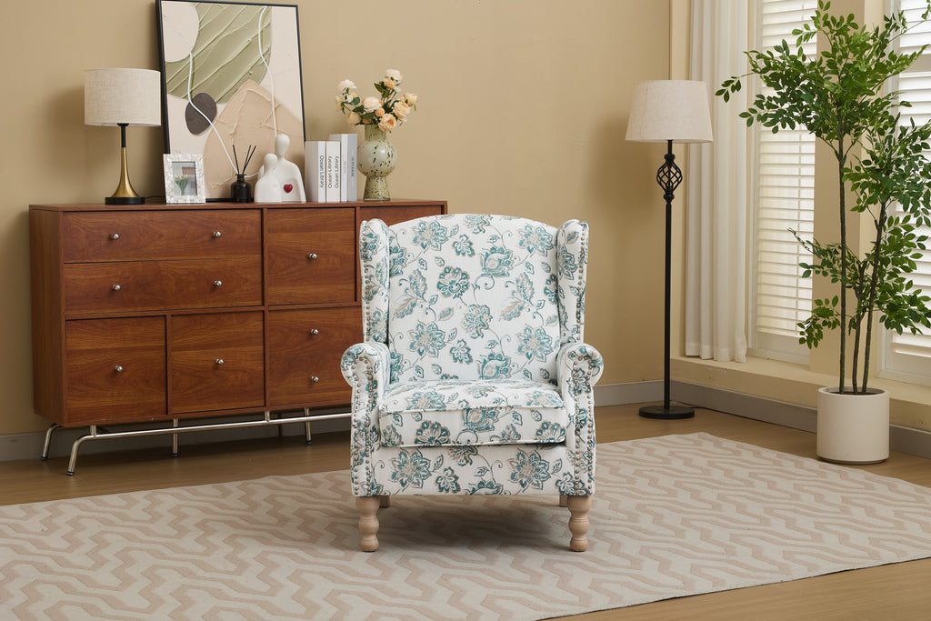 Modern Accent Chair with Retro Wood Legs