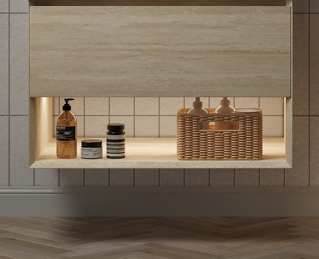 Frigga 30" Wall-Mounted Cabinet with One Drawer and Open Shelf