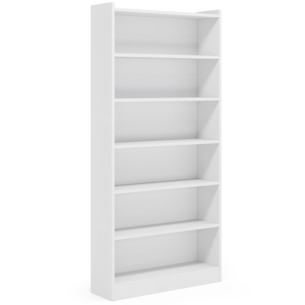 78" 7-Tier Modern White Library Bookshelf