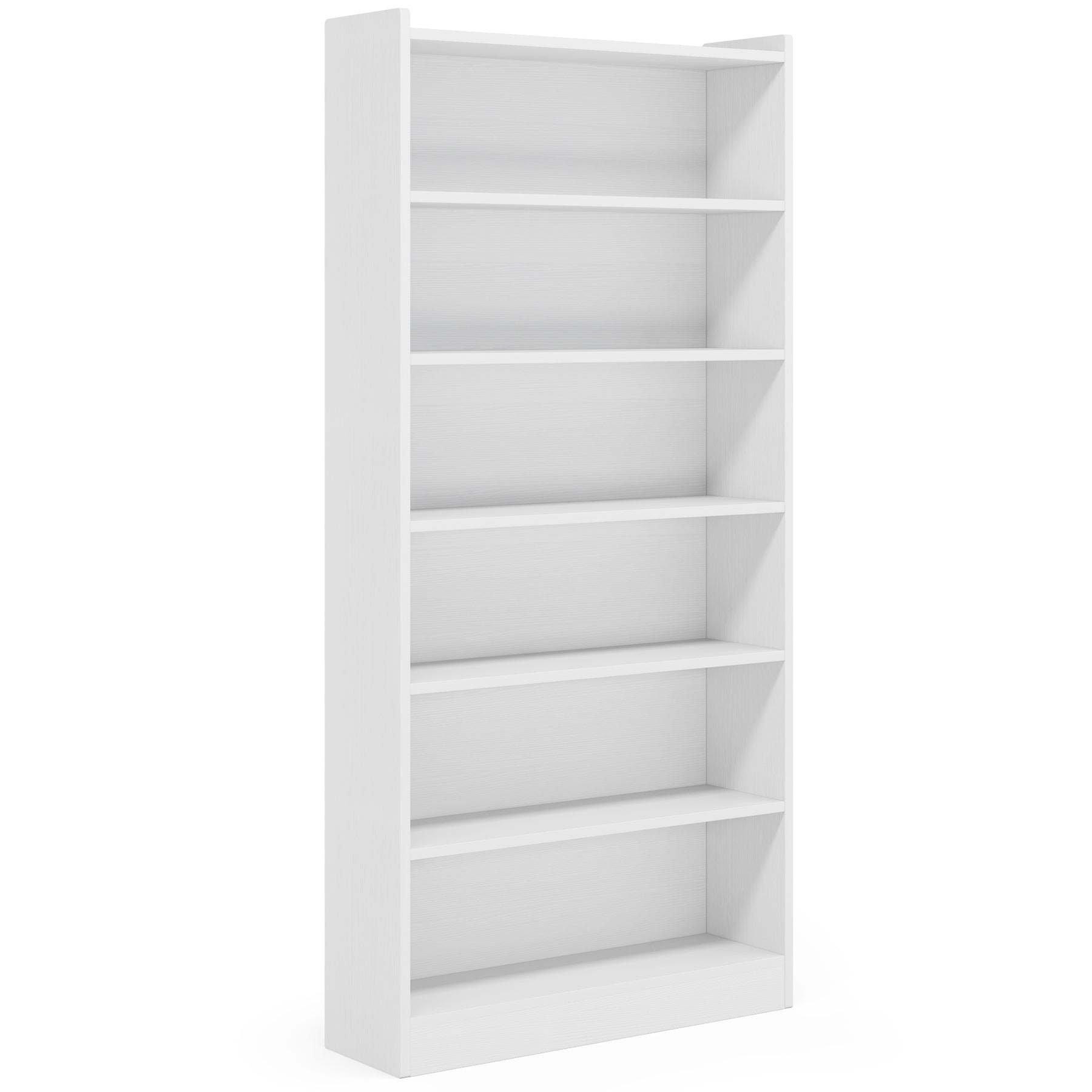78" 7-Tier Modern White Library Bookshelf