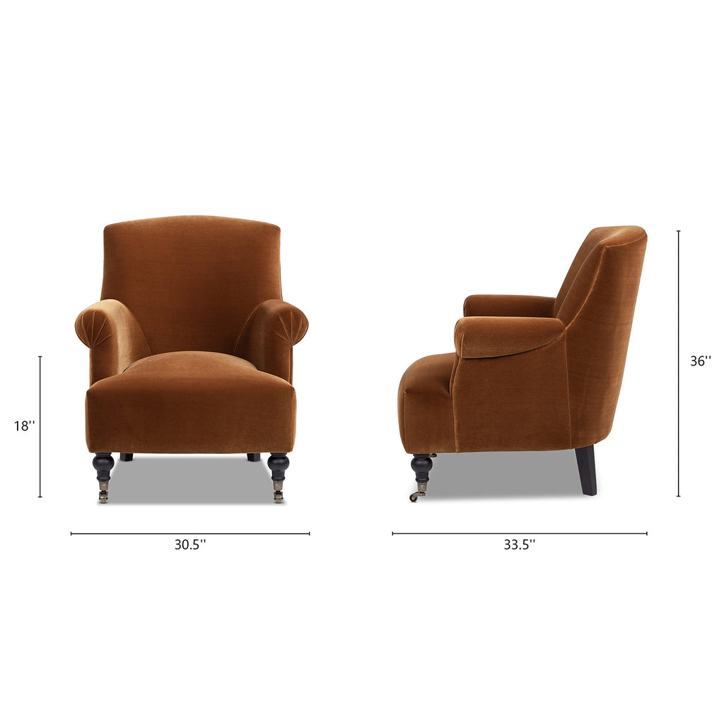 Eloise 30" Pleated Sock Arm Accent Armchair