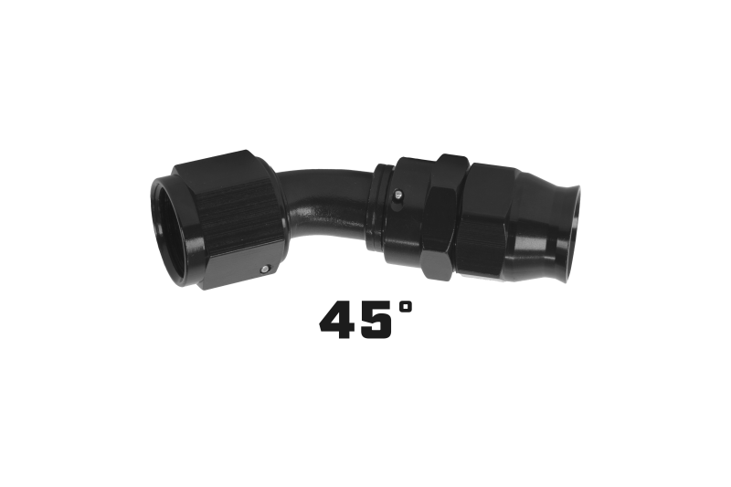 Aeromotive PTFE Hose End - AN-10 - 45 Deg - Black Anodized 15357