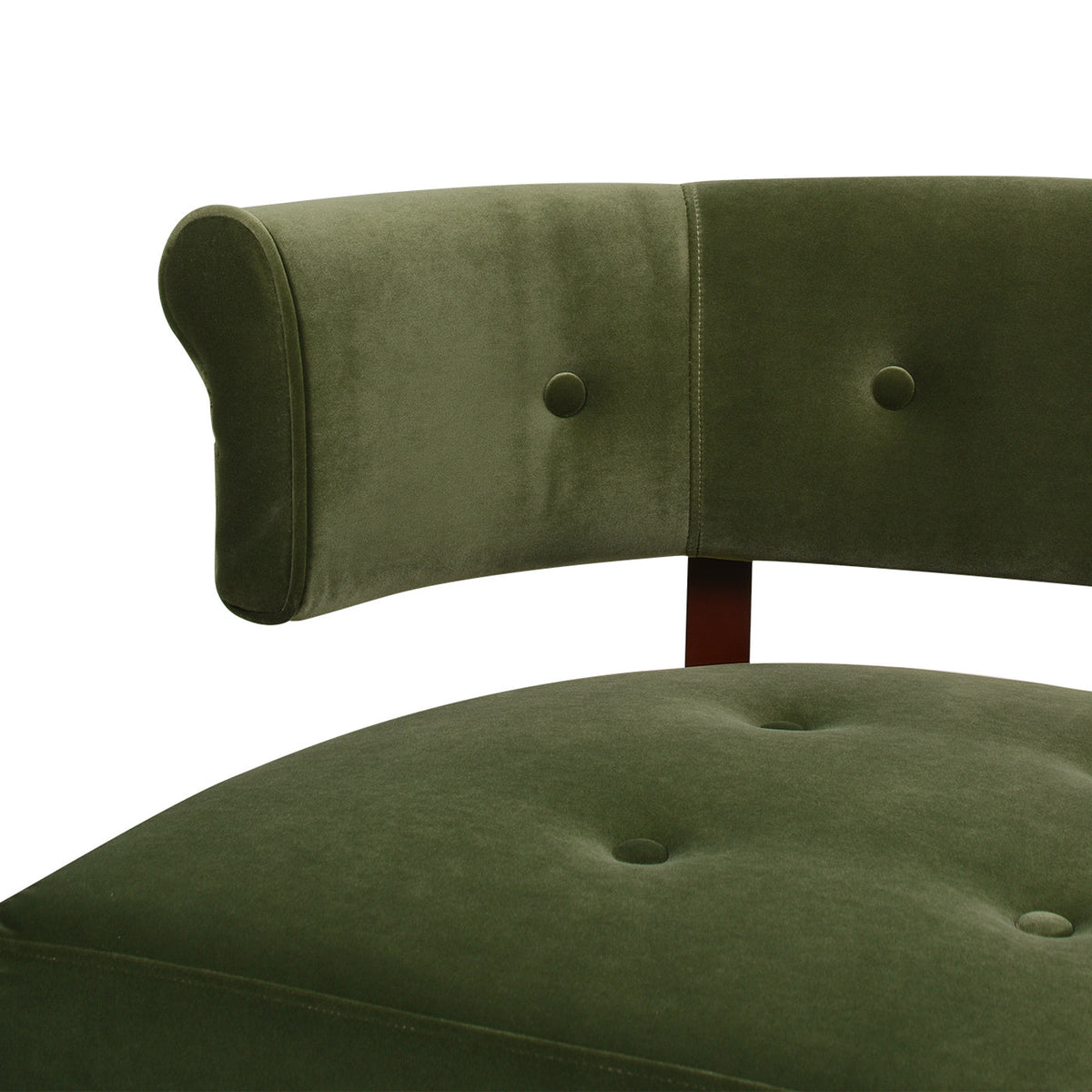 Jared Roll Arm Tufted Bench Settee, Olive