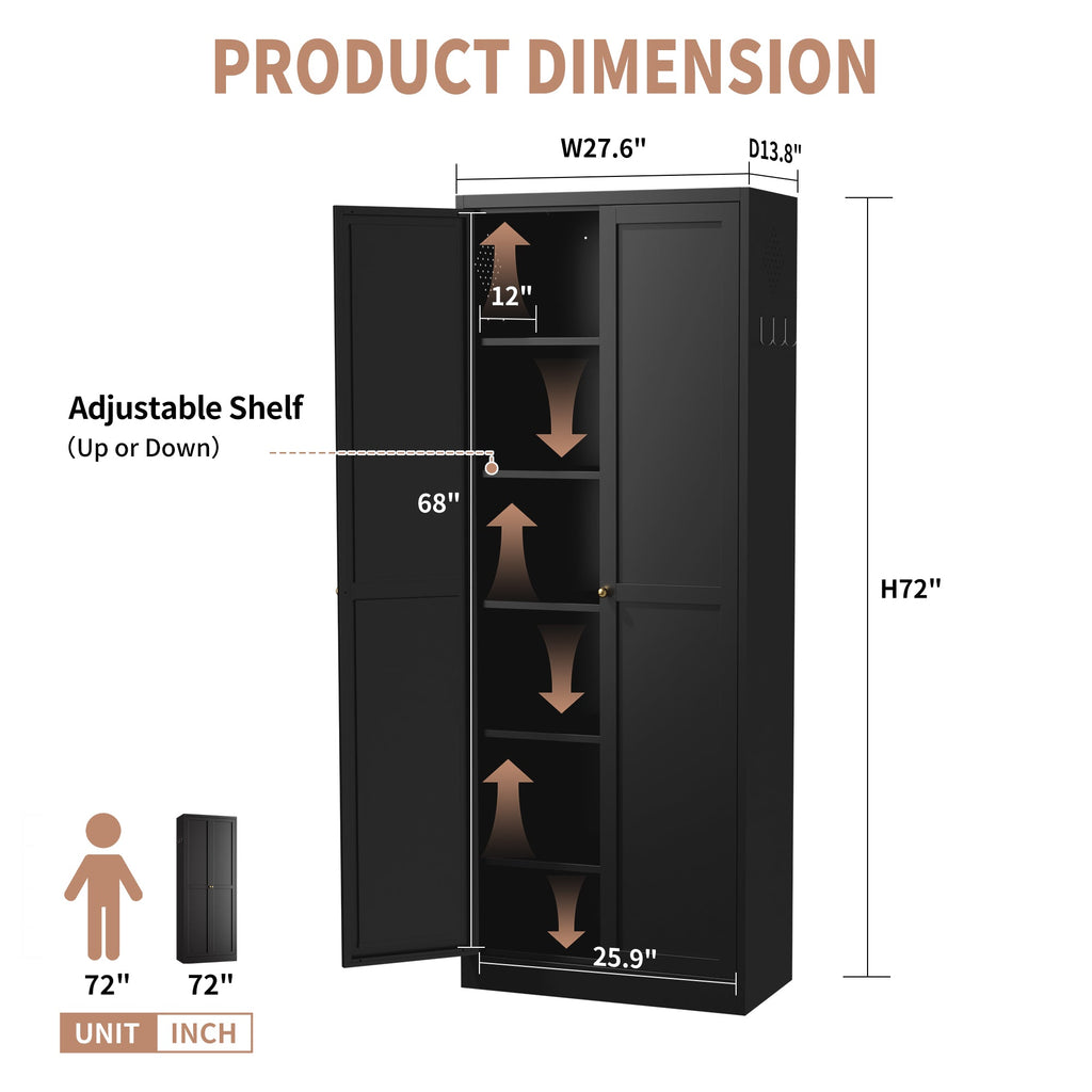 72" Metal Pantry Cabinet