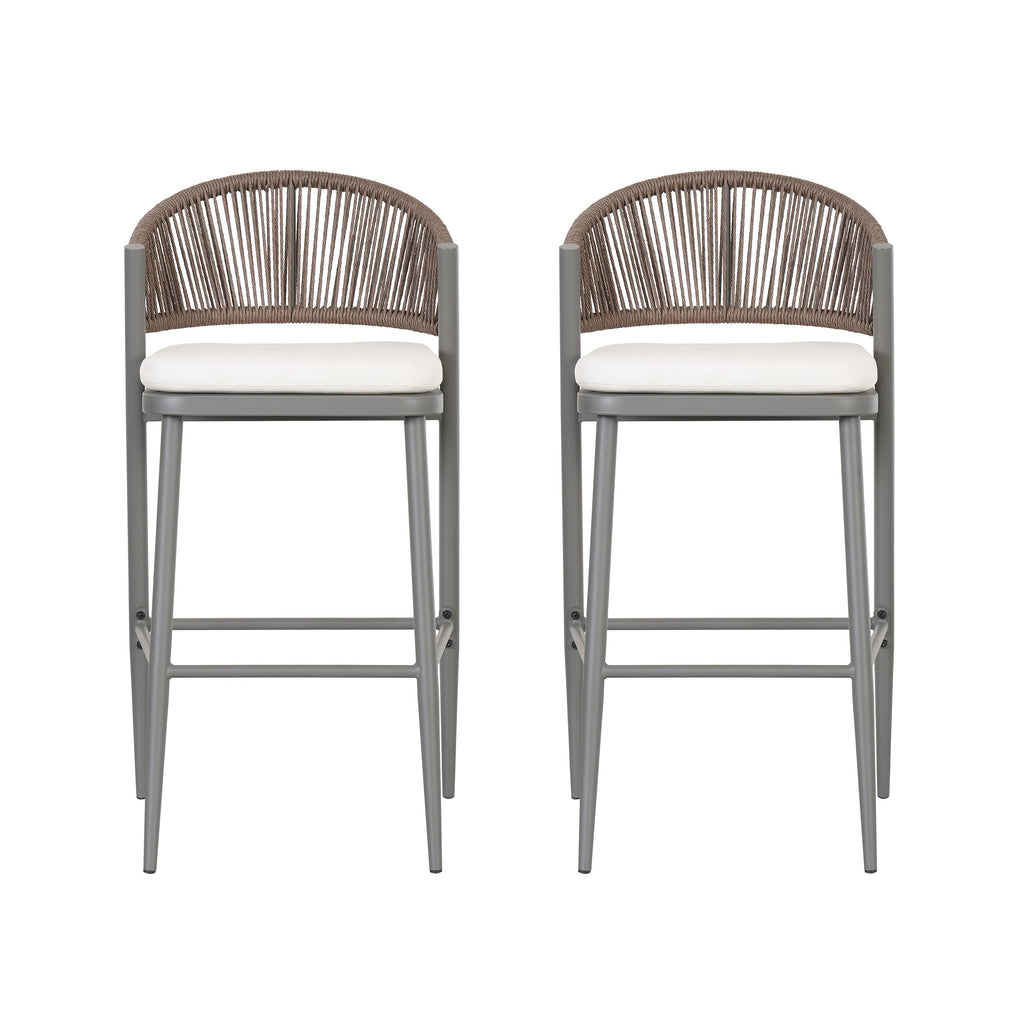 Outdoor 30.25" Seat Height Metal Frame Barstools