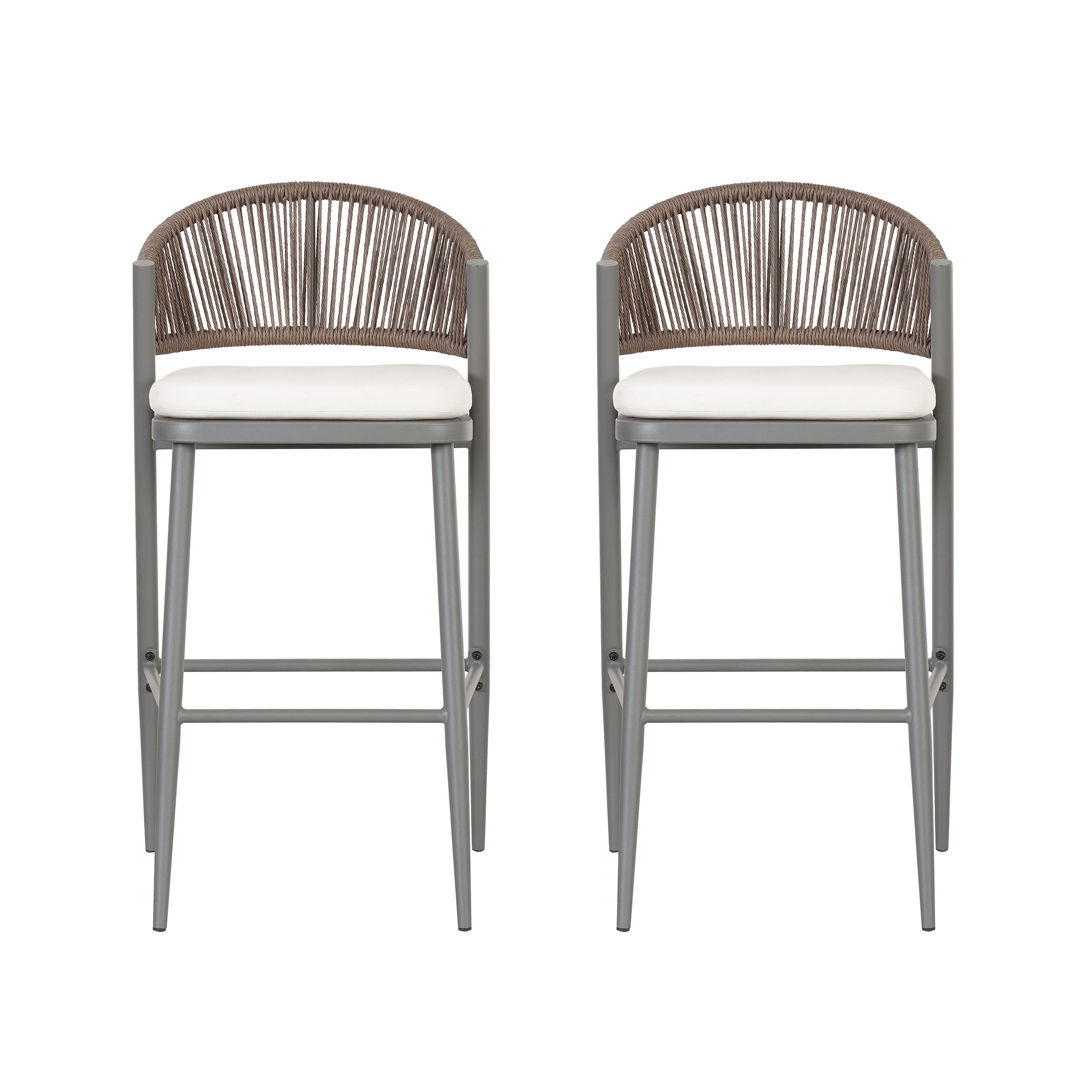 Outdoor 30.25" Seat Height Metal Frame Barstools