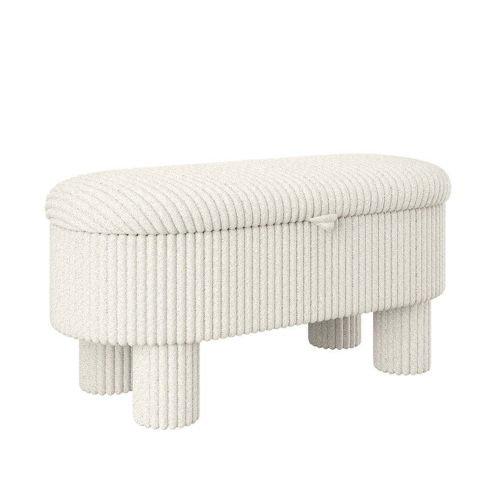 Modern Corduroy Storage Ottoman