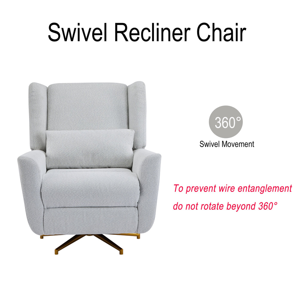 Upholstered 360° Swivel Power Recliner Chair