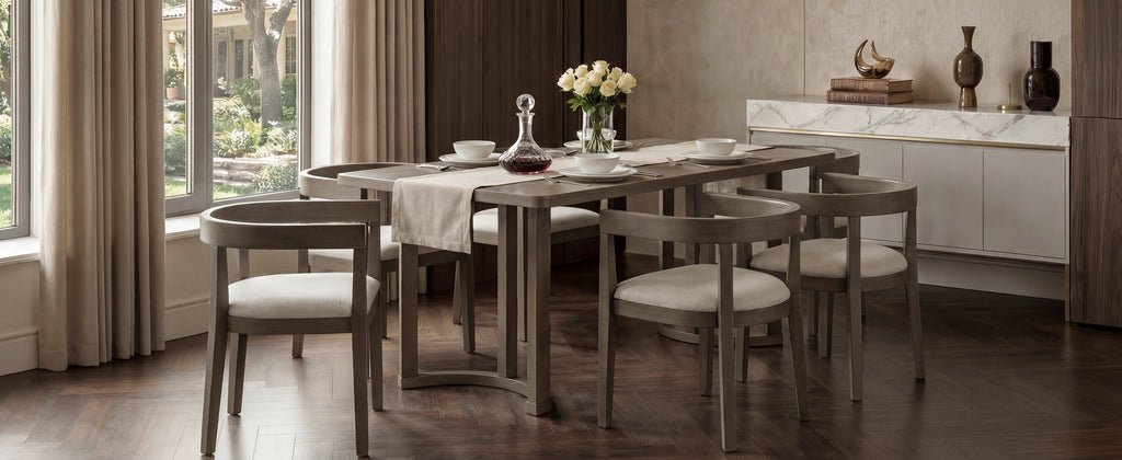 TREXM 7 Piece Dining Table Set for 6, Espresso