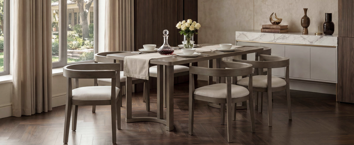 TREXM 7 Piece Dining Table Set for 6, Espresso