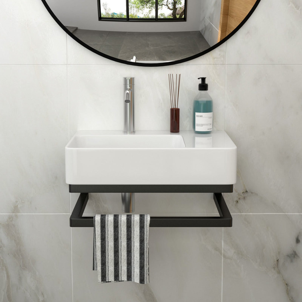 23.25"x15.75" Wall-Mounted Rectangular Ceramic Bathroom Sink