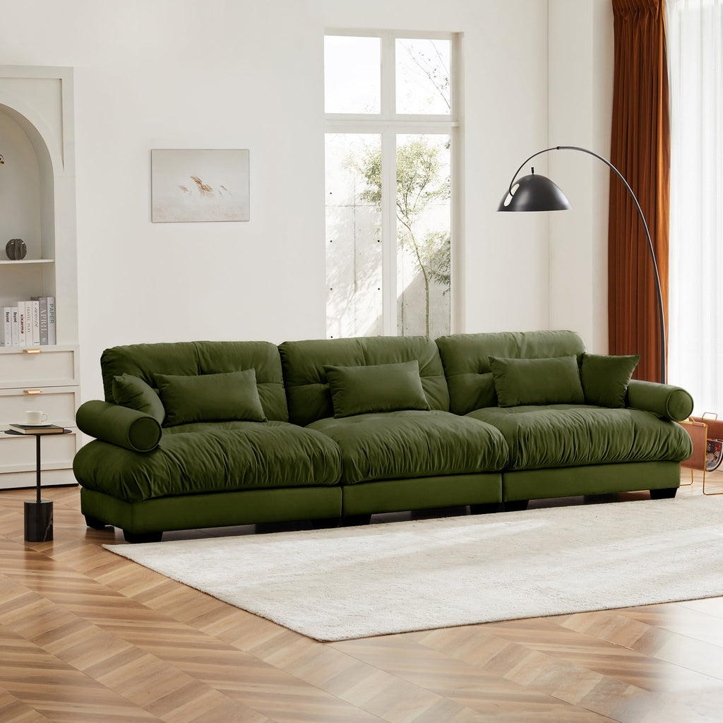 Extra Large 3 Seat Modern Velvet Sofa