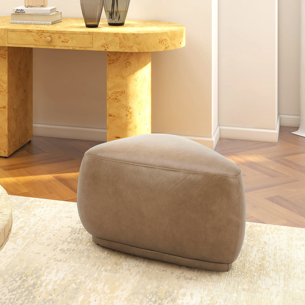 Pebble 26" Rounded Triangle Cocktail Ottoman - Tuscan