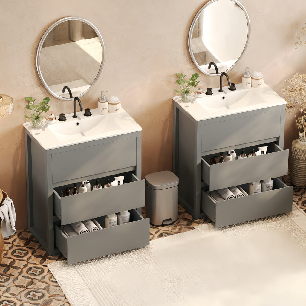 60" Double Sinks Bathroom Vanity Set
