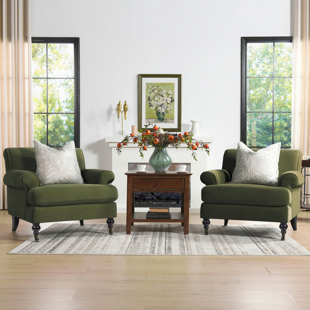 Alana 38" Lawson Accent Arm Chair in Olive