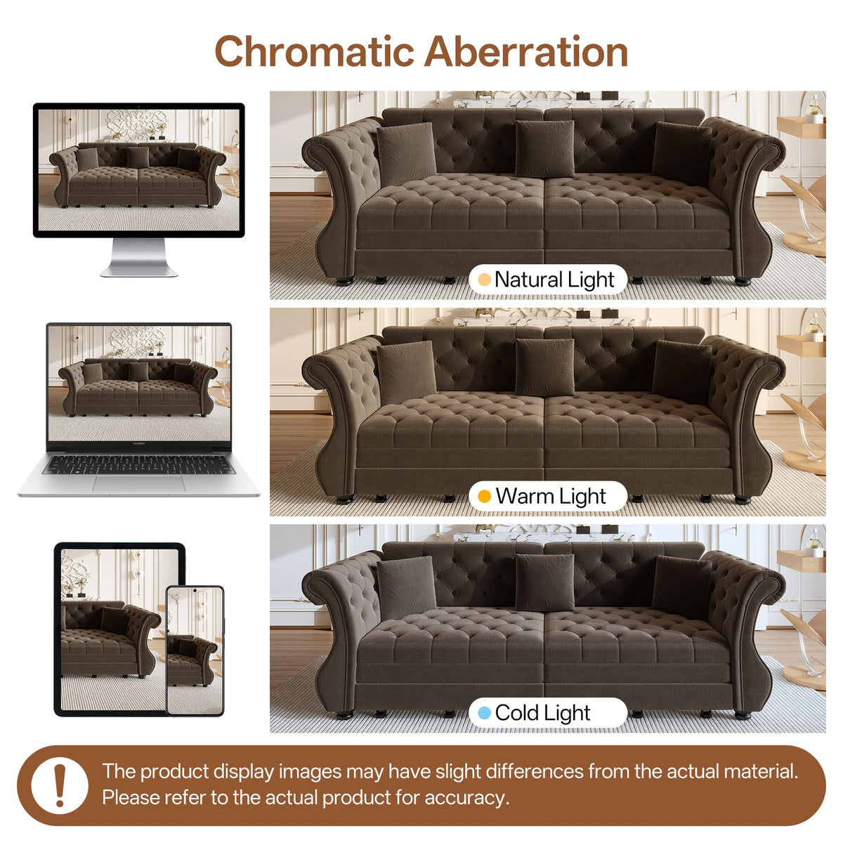 97.6" Oversized Chesterfield Pull Out Sofa Bed